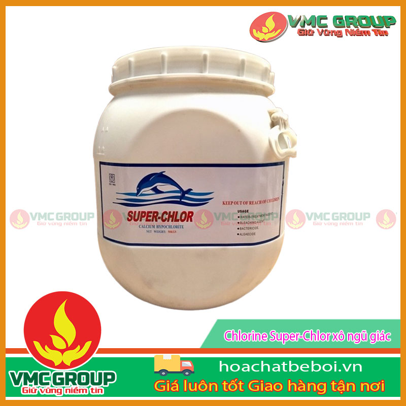 Clorin Super-Chlor 70 Trung Quốc xô ngũ giác