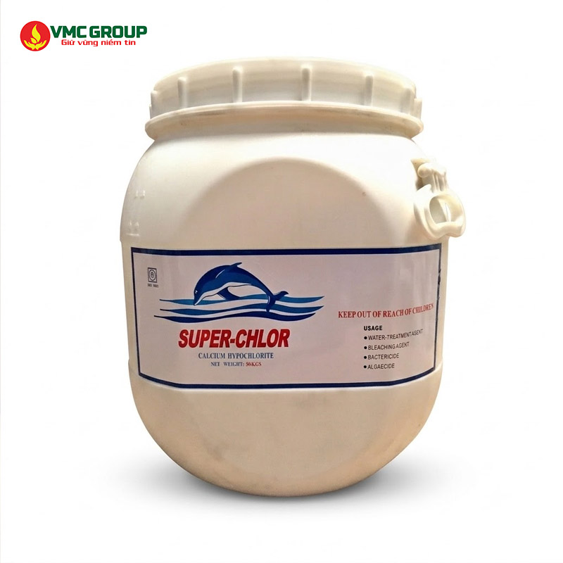 Super Clo Trung Quoc thung ngu giac 50kg - Super Chlor Calcium Hypochlorite