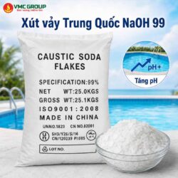 Xut vay Trung Quoc NaOH 99% - Caustic Soda Flakes NaOH bao 25kg