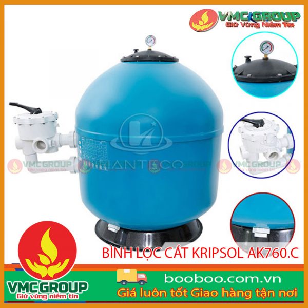 Bình lọc cát bể bơi Kripsol AK760.C van ngang