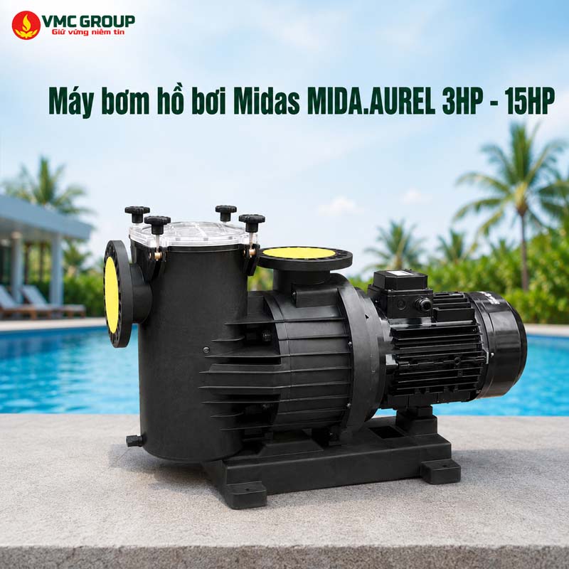 Máy bơm hồ bơi Midas MIDA.AUREL 3HP - 15HP