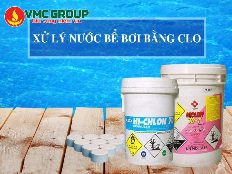 xử lý nước bể bơi bằng chlorine