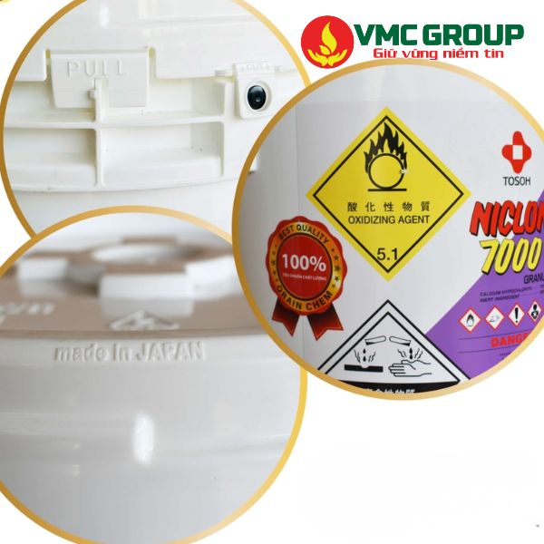Quan sát bao bì của Chlorine Niclon 7000 để check sản phẩm thật giả