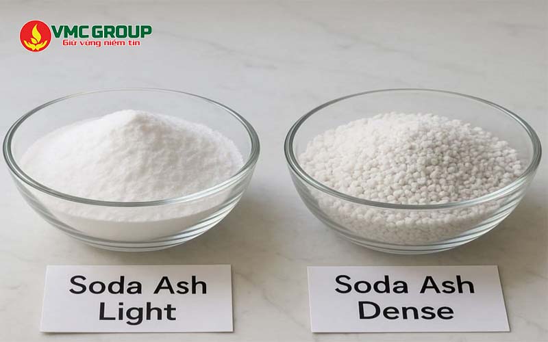 Soda Ash Light và Soda Ash Dense có hình dạng khác nhau Soda Ash Light và Soda Ash Dense có hình dạng khác nhau