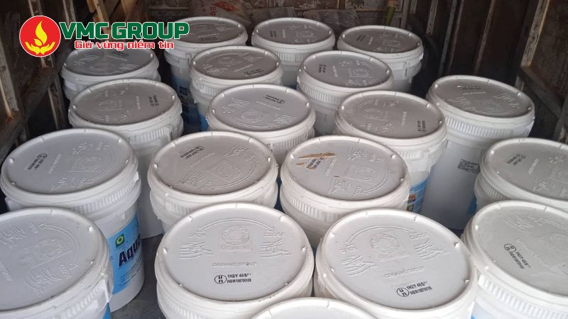 Nắp thùng Clo Aqua Org chính hãng được đúc dập nổi thông tin