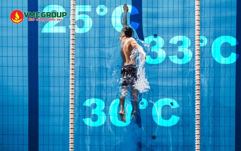 Nhiệt độ nước hồ bơi lý tưởng dao động trong khoảng từ 25°C đến 34°C Nhiệt độ nước hồ bơi lý tưởng dao động trong khoảng từ 25°C đến 34°C