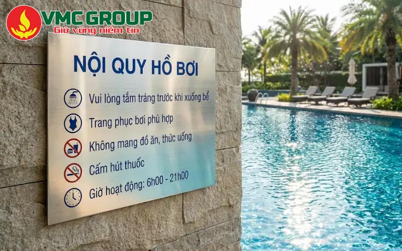Bảng nội quy hồ bơi