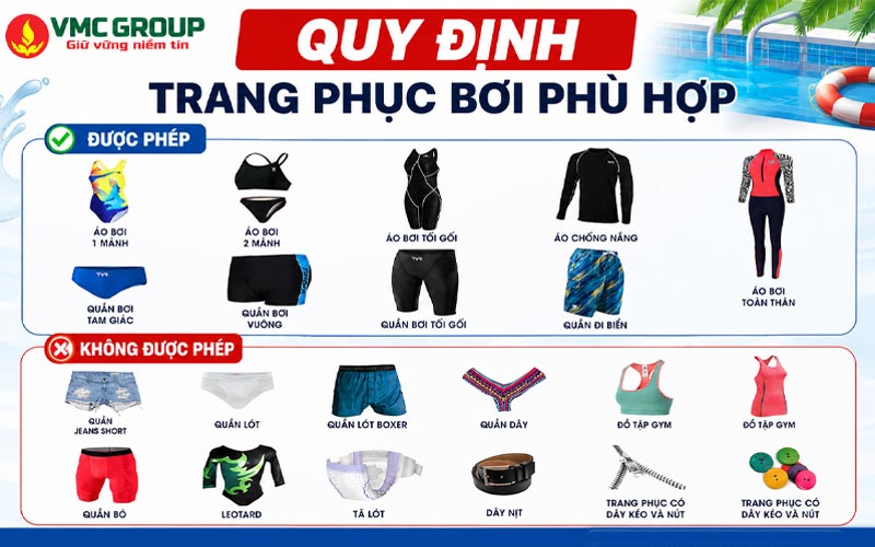 Quy định về trang phục bể bơi