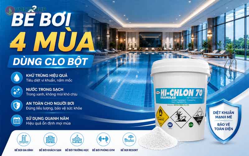 Bể bơi bốn mùa dùng clo