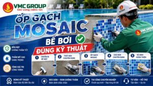 Ốp gạch Mosaic bể bơi