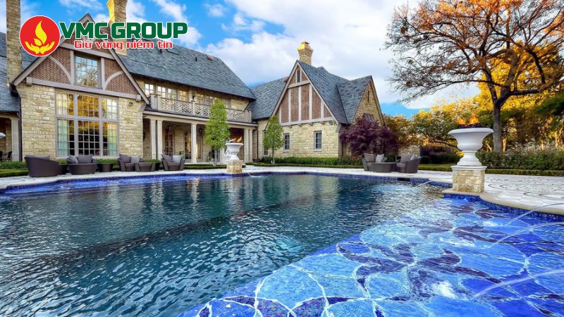 Sử dụng gạch mosaic bể bơi