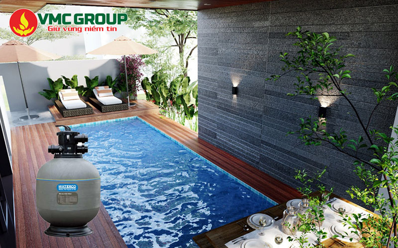 Bình lọc cát van đỉnh phù hợp với bể bơi gia đình