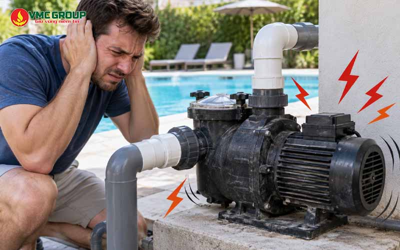 Máy bơm phát ra tiếng ồn lạ