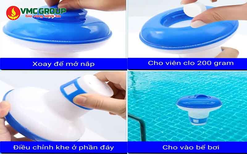 Hộp đựng clo tự nổi