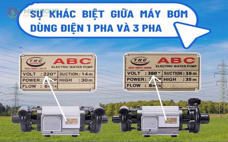 Phân biệt nhanh máy bơm 1 pha và 3 pha